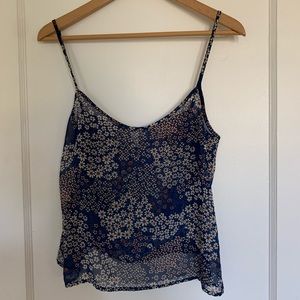 American Apparel floral chiffon tank blouse